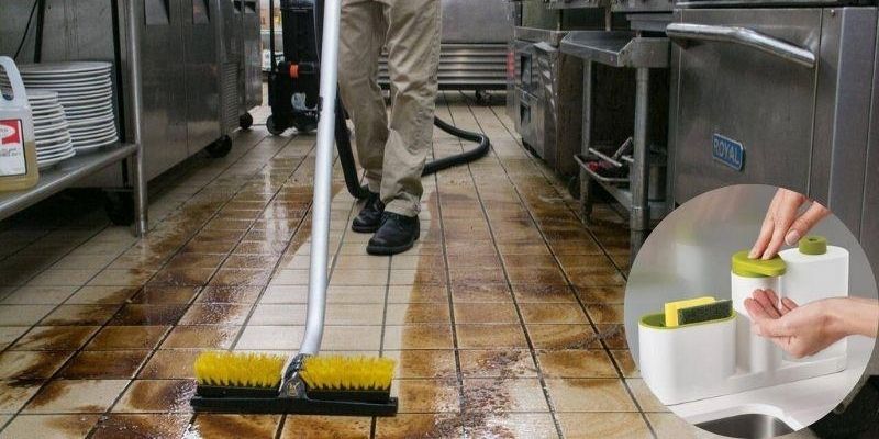 Cách lau nhà sạch bóng - vết dầu mỡ